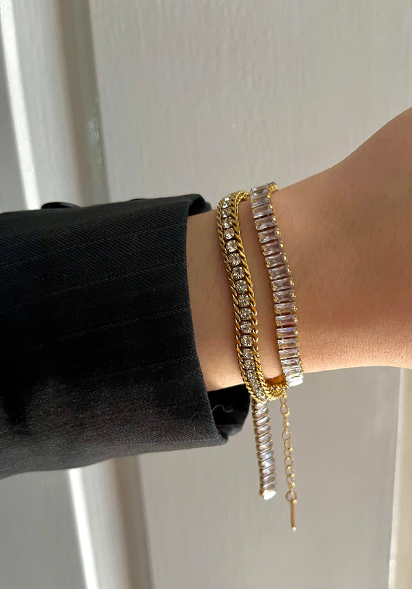 Golden Zircon+Tennis Bracelet