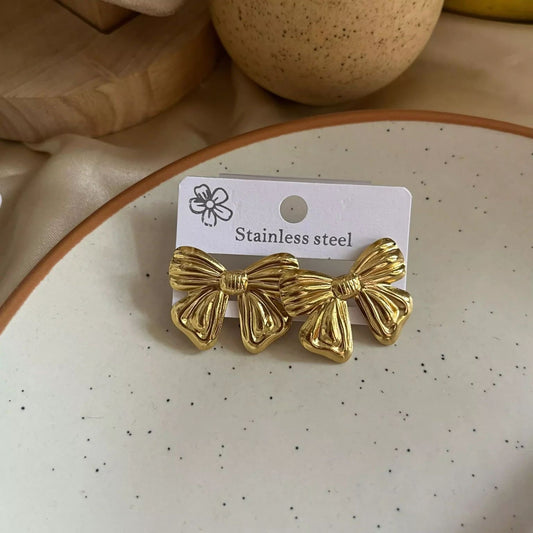 Gold Bow Earrings