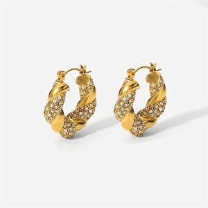 Donna Crystal Twisted Earring