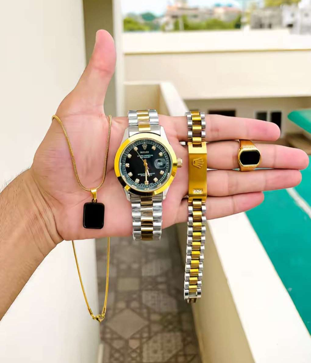 Two Tone Rolex Men's Stack